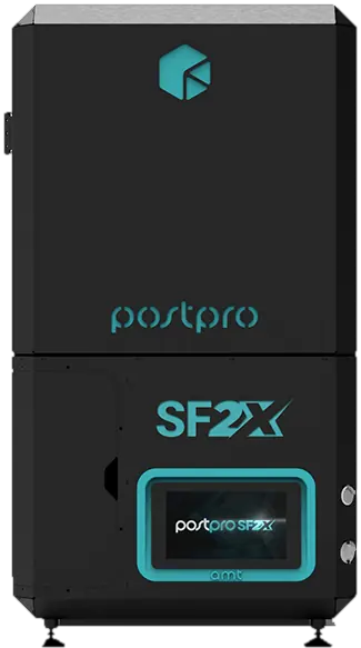 PostPro SF2X desktop vapor smoothing system, front view (not to scale)