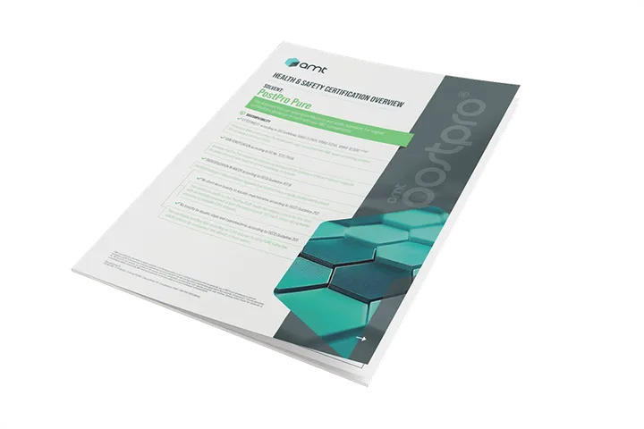 Cover of the PostPro Pure (FA5802) health and safety overview