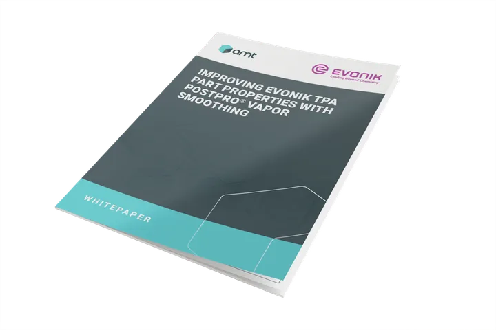 Cover of the whitepaper “Evonik TPA: improving part properties with vapor smoothing”